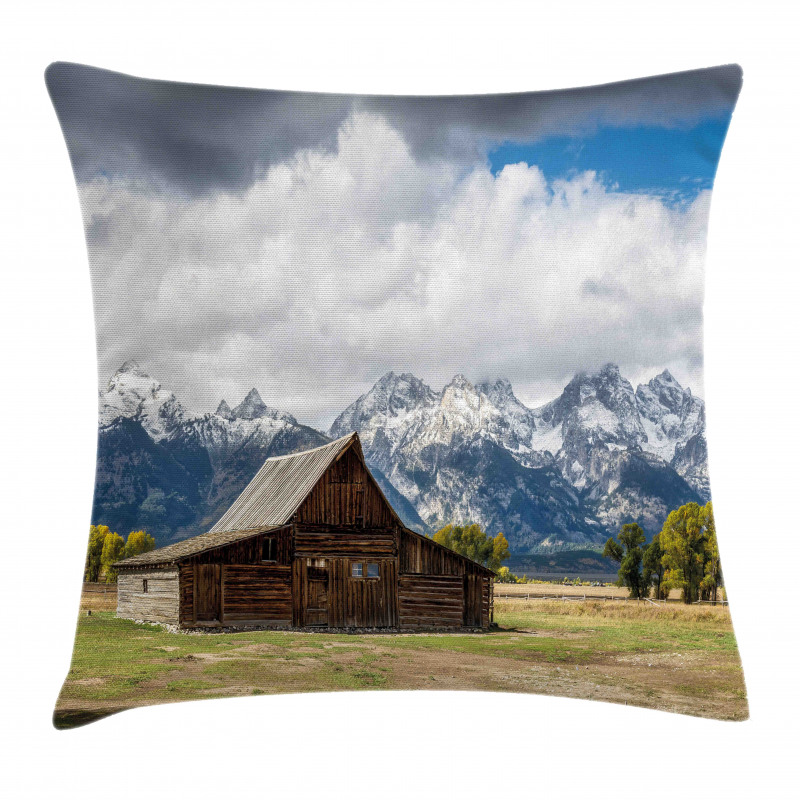 Rustic Wooden Cottage View Pillow Cover