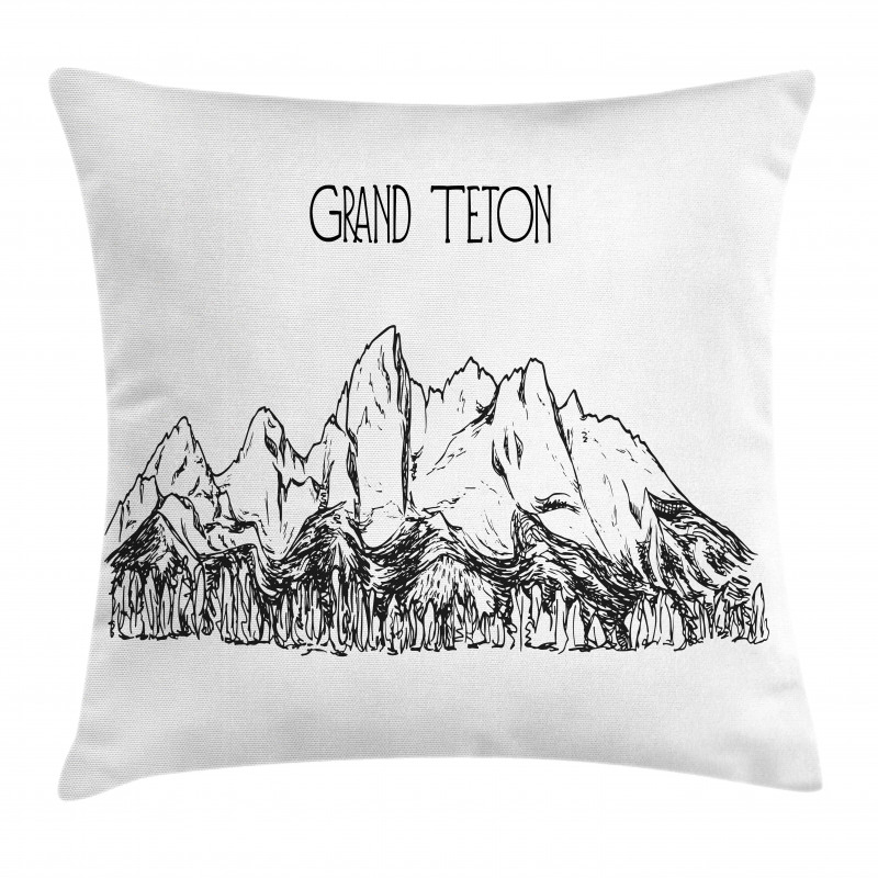 Simple Sketch Grand Teton Pillow Cover