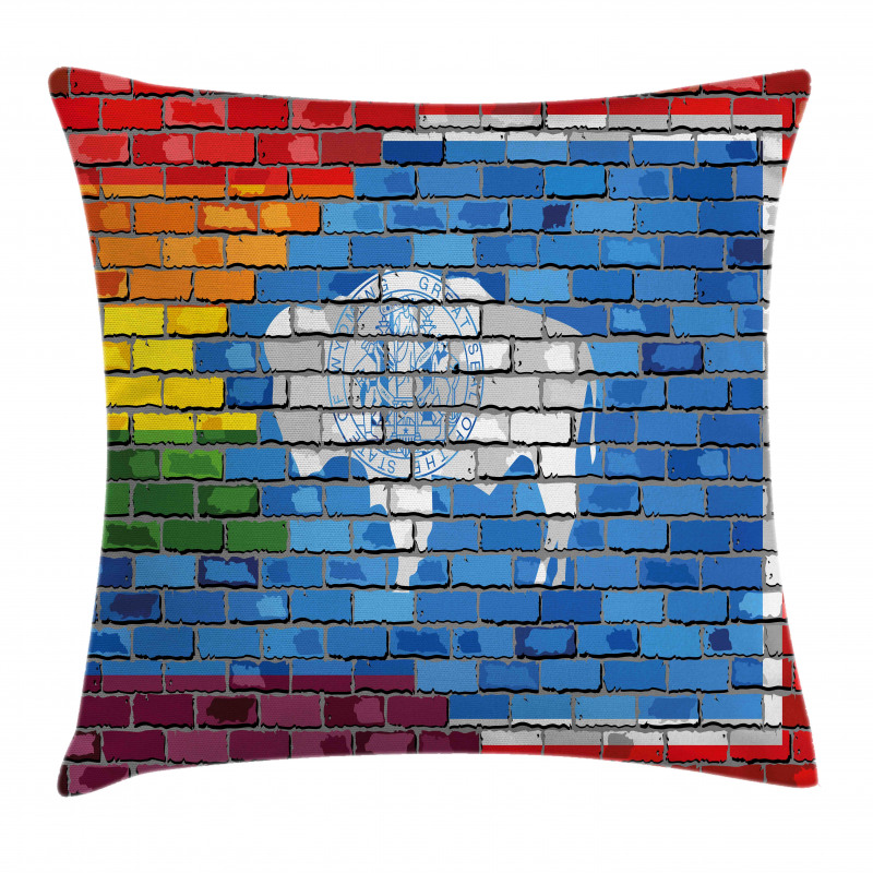 Equality State and Gay Flag Pillow Cover