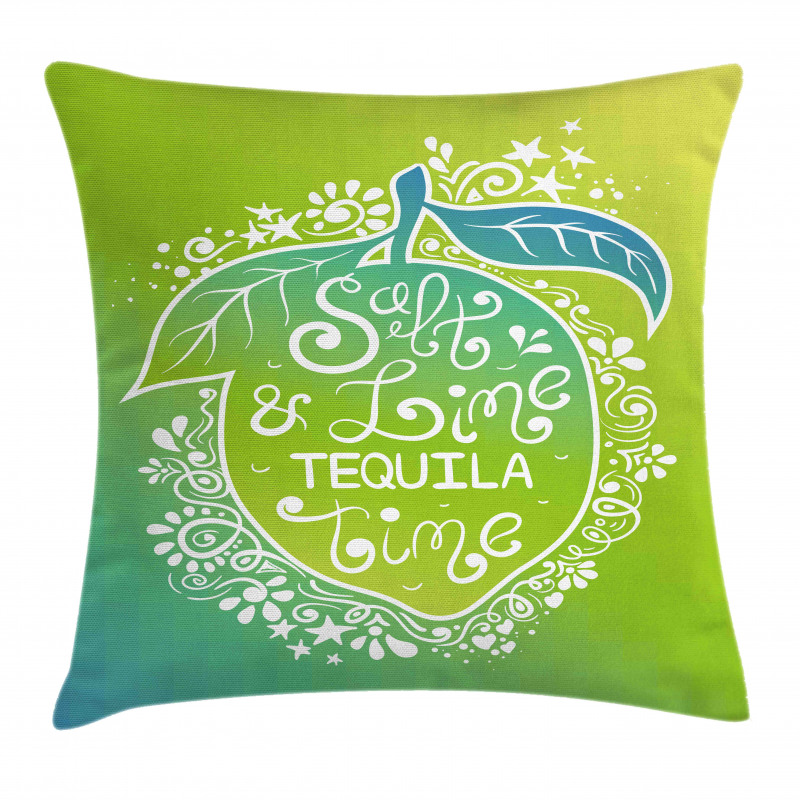 Vibrant Ombre Text on Lemon Pillow Cover