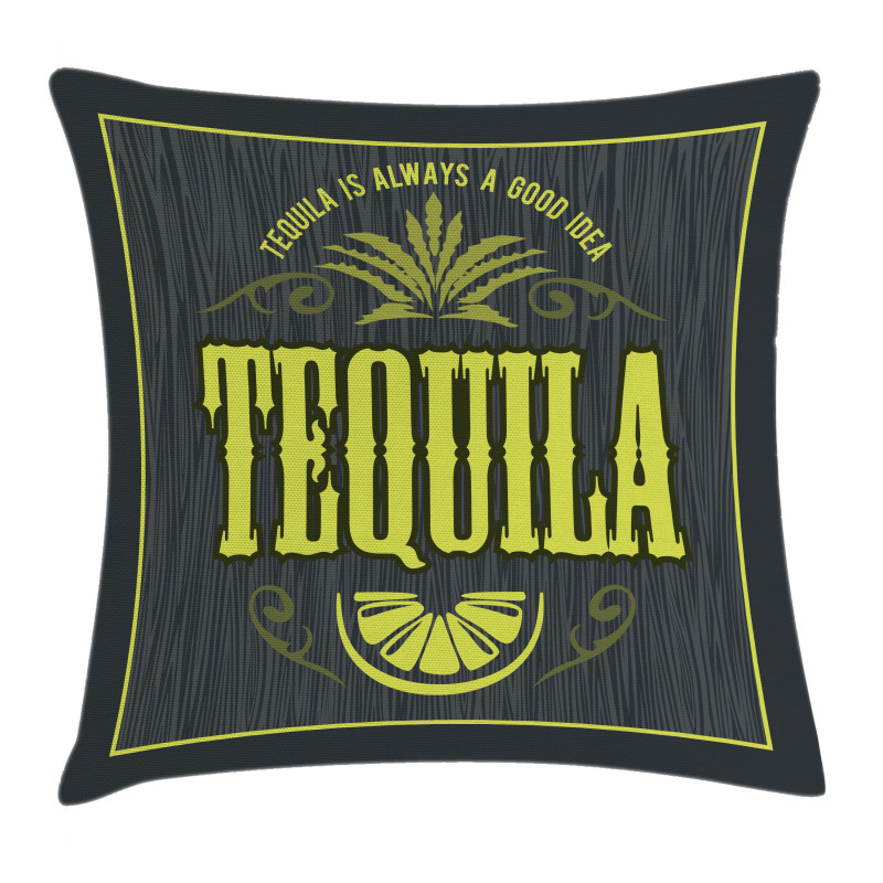 Vintage Alcohol Themed Text Pillow Cover