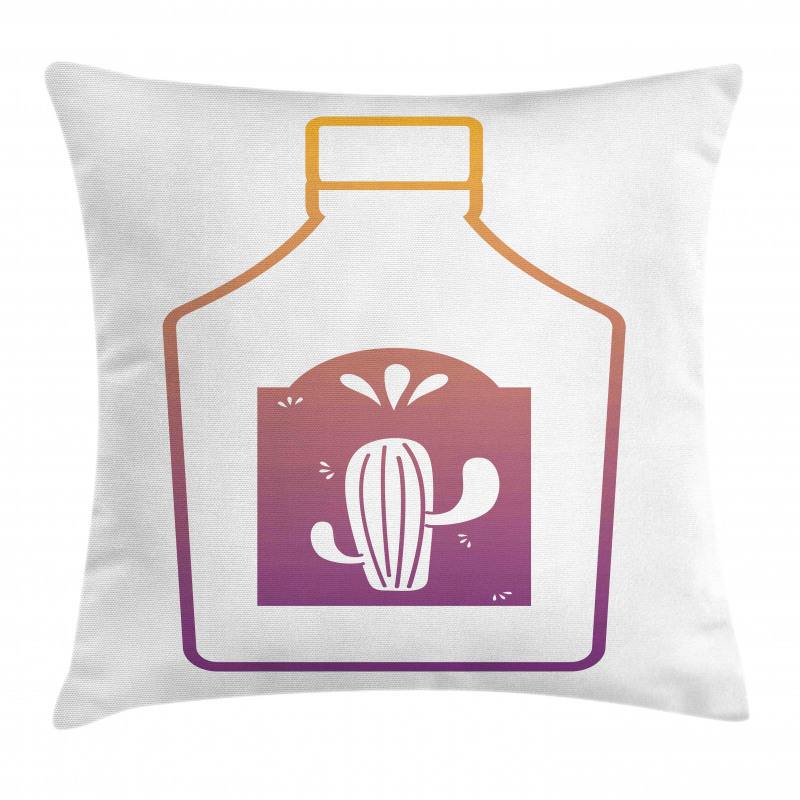 Ombre Outline Bottle Cactus Pillow Cover