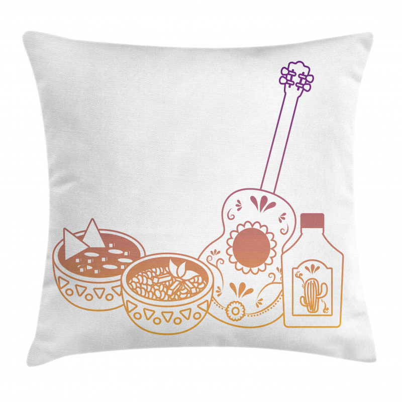 Mexican Soup Bottle Guitar Pillow Cover