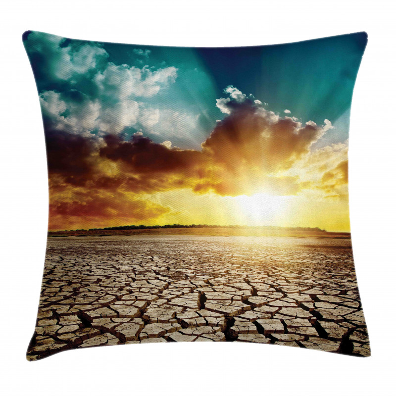 Sunset Cracked Earth Pillow Cover