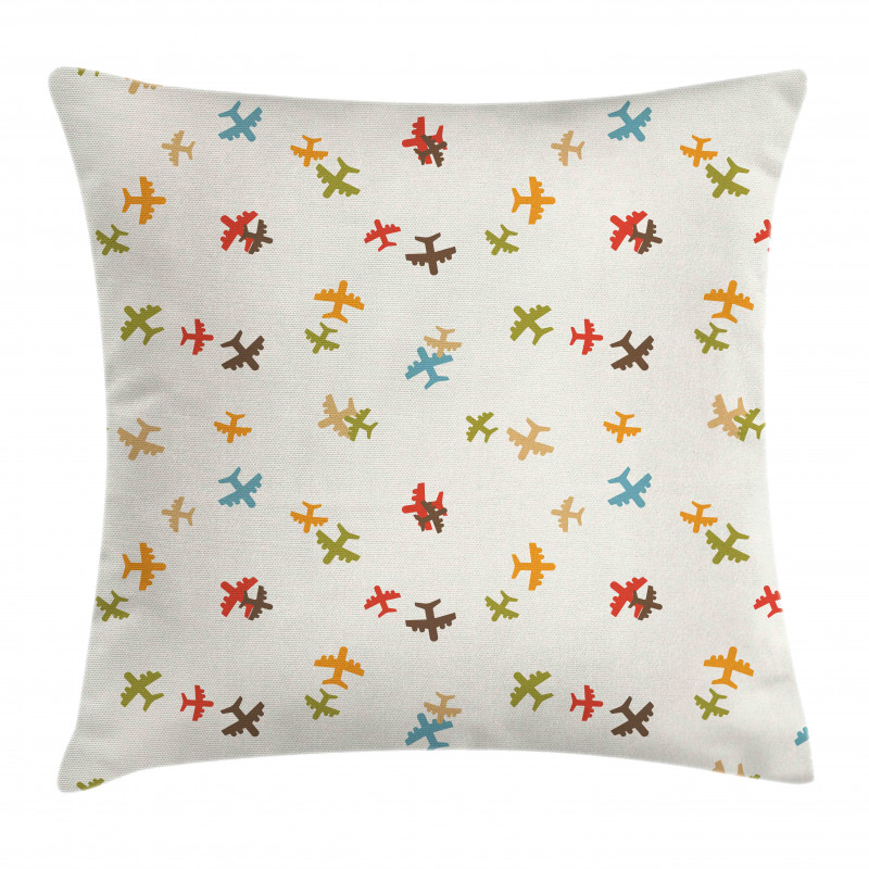 Minimal Colorful Planes Pillow Cover