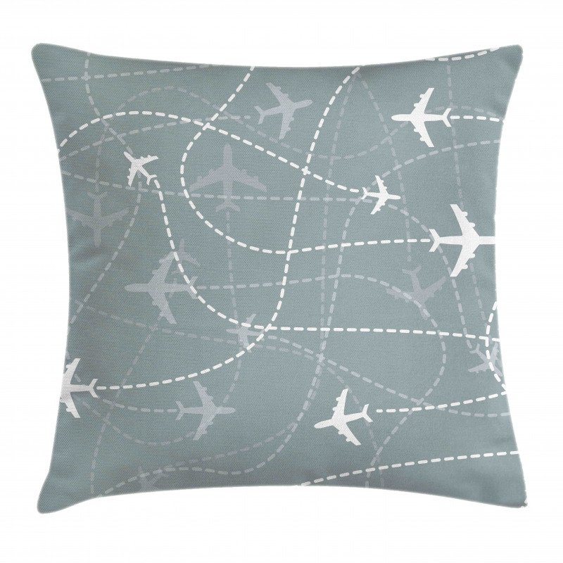 Airplane Traces Scheme Sign Pillow Cover