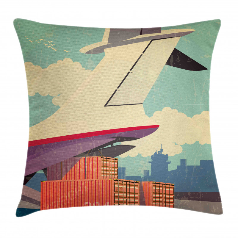 Vintage Air Cargo Plane Pillow Cover