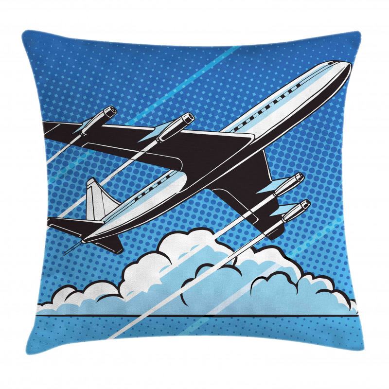 Pop Art Take Off Plane Dots Pillow Cover