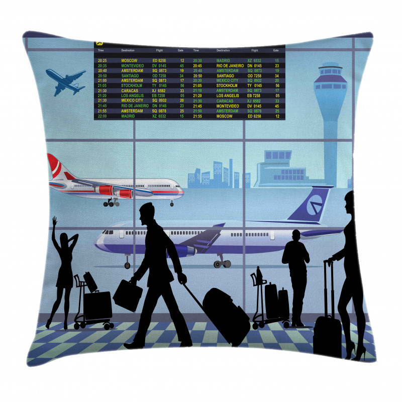 Planes People Flight Board Pillow Cover