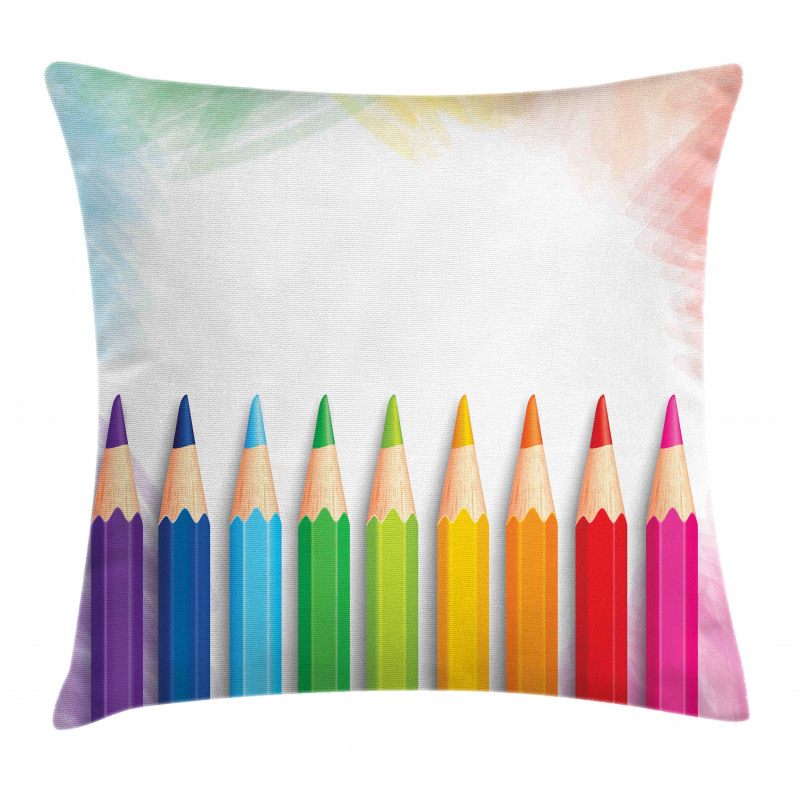 Realistic Colorful Pencils Pillow Cover