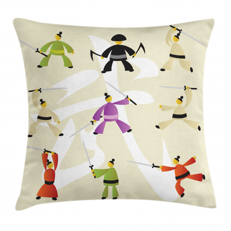 Japanese Martial Art Icons Pillow Cover