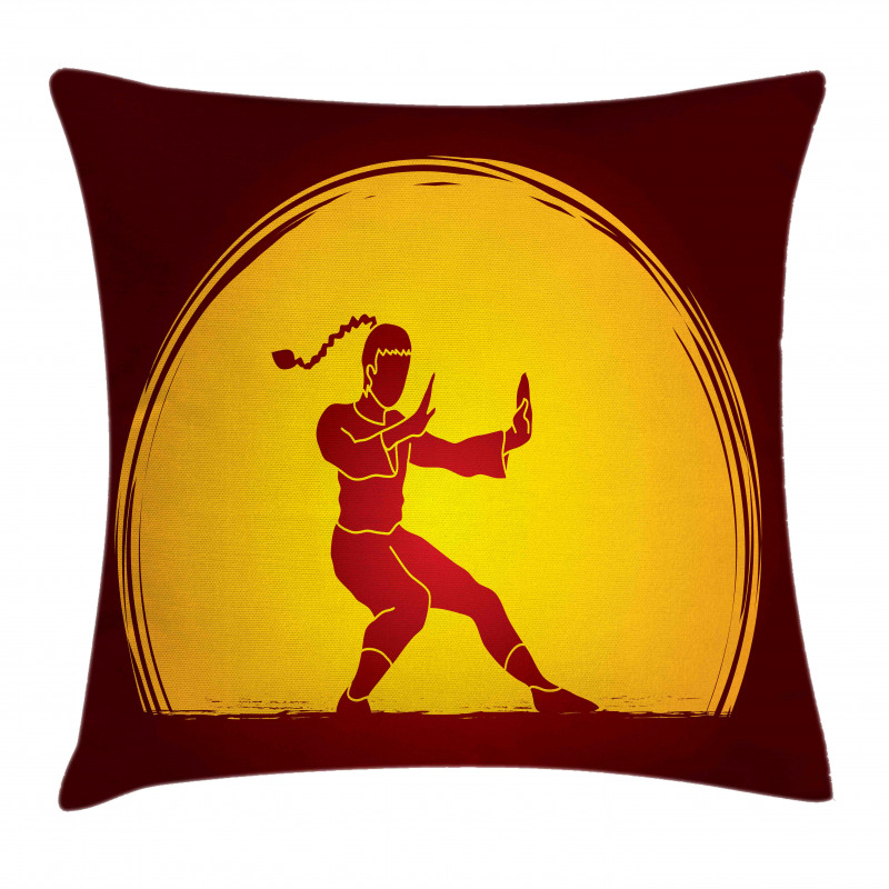 Bicolour Karate Pose Moon Pillow Cover