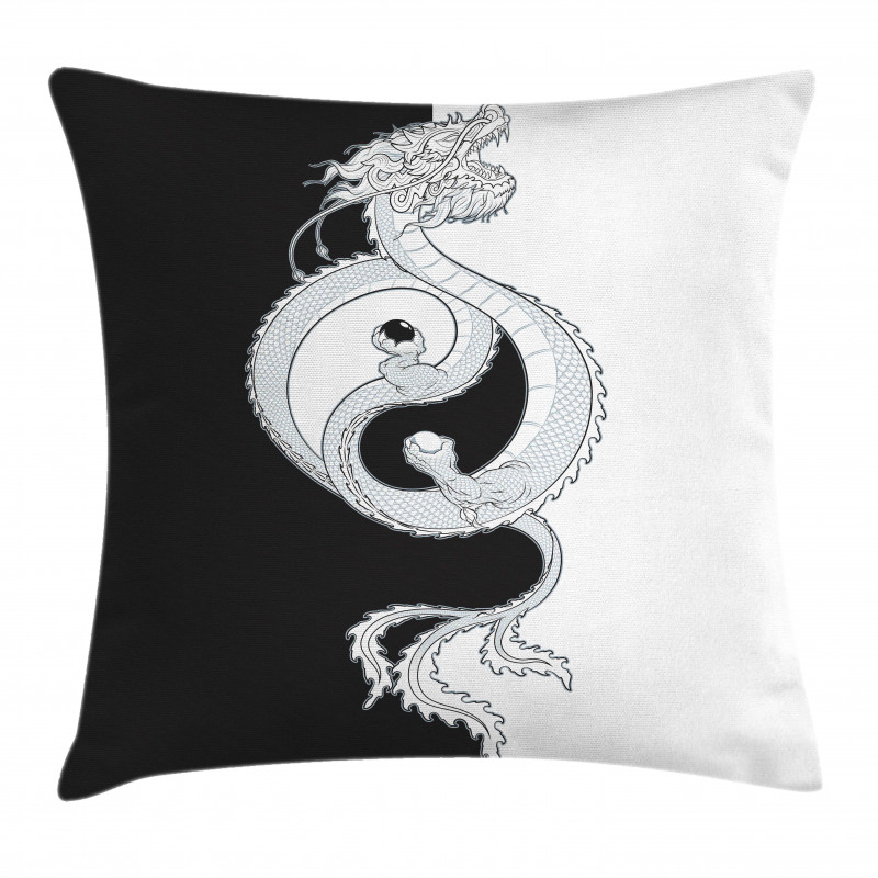 Dragon with Yin Yang Pillow Cover