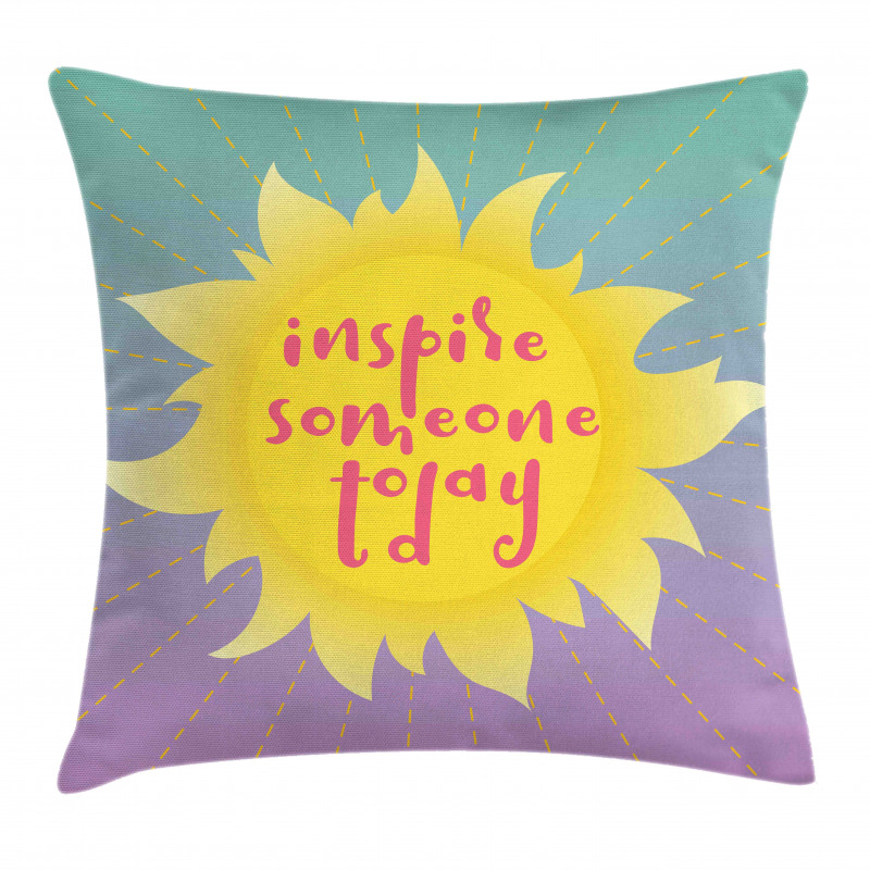 Words on Sun Pillow Cover