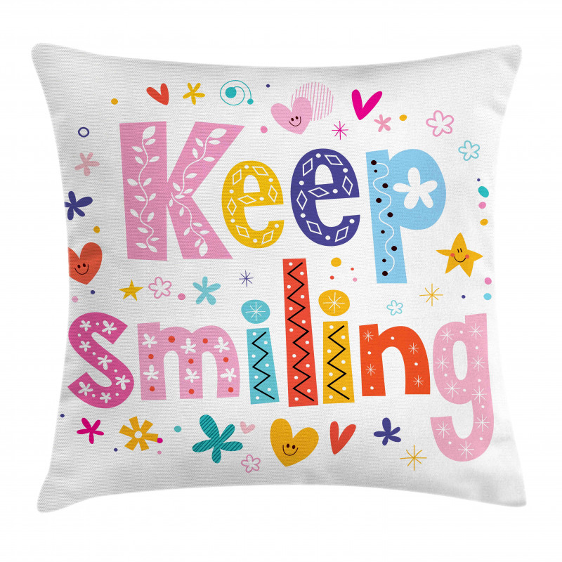 Vivid Keep Smiling Pillow Cover