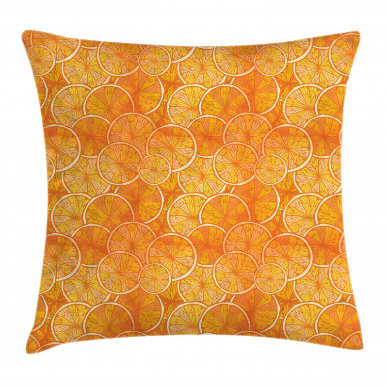 Round Slice of Oranges Pillow Cover