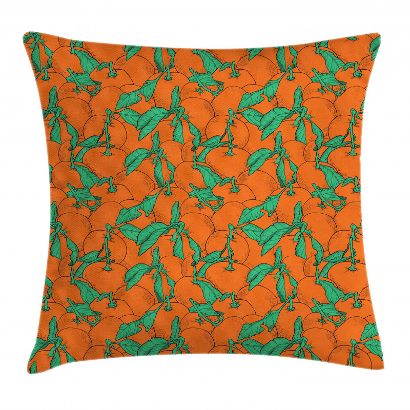 Cartoon Overlap Mandarins Pillow Cover