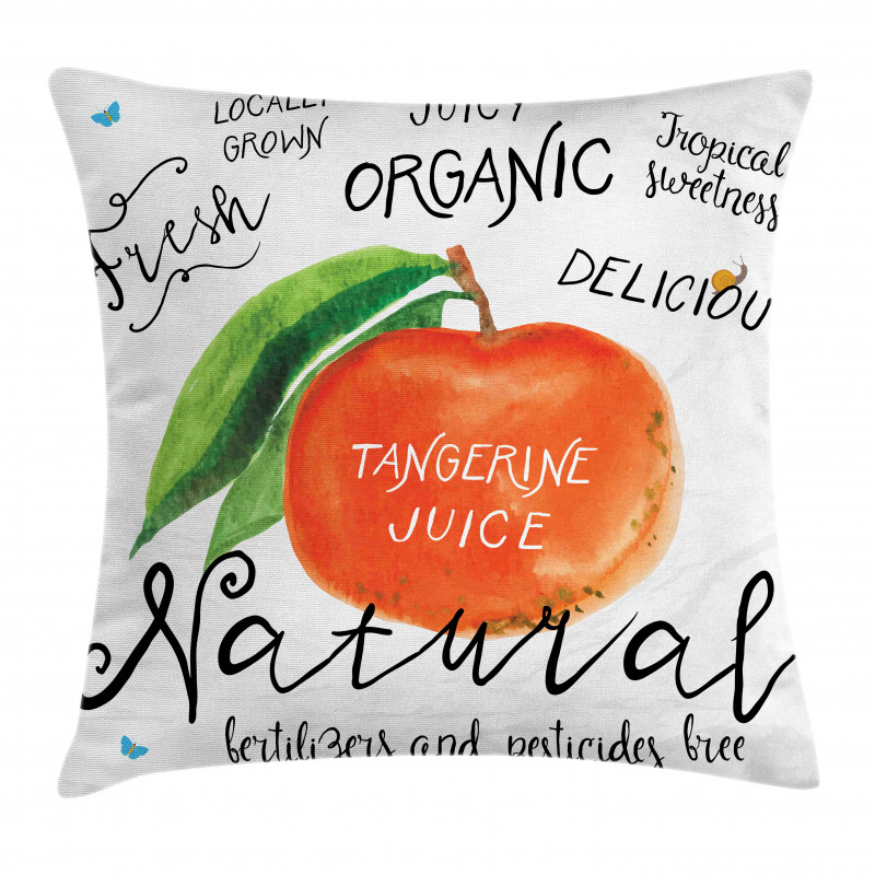 Watercolor Citrus Fruit Pillow Cover