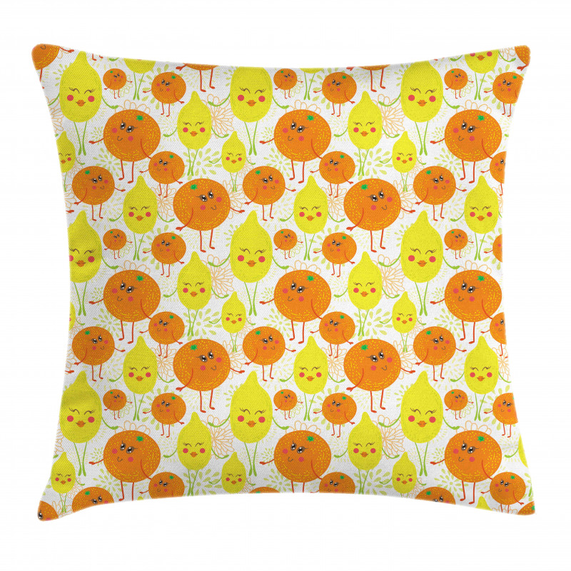 Cheerful Lemon and Orange Pillow Cover