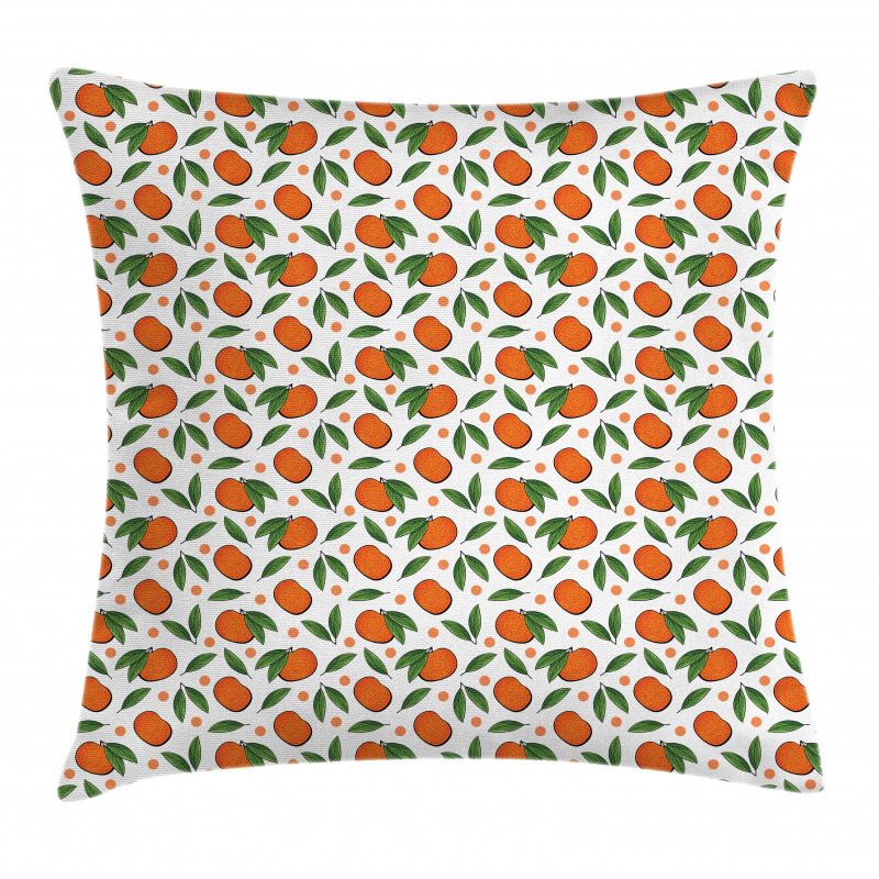 Mandarin and Polka Dots Pillow Cover