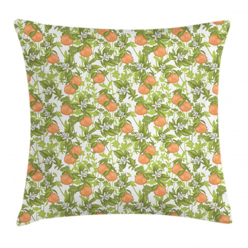 Vintage Mandarins Flowers Pillow Cover