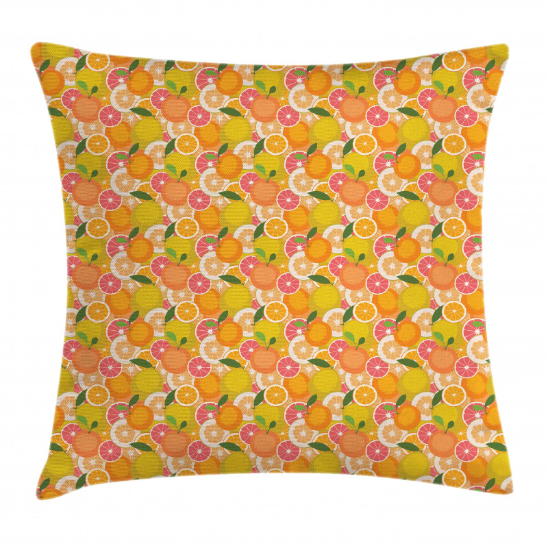 Fresh Tasty Citrus Fruit Pillow Cover