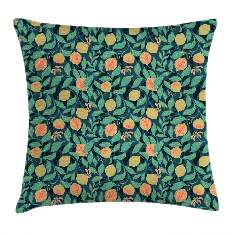 Citrus Leaf Botanical Art Pillow Cover