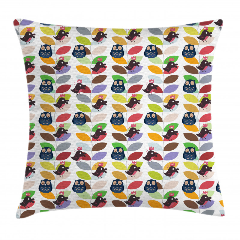 Abstract Vivid Birds Pillow Cover