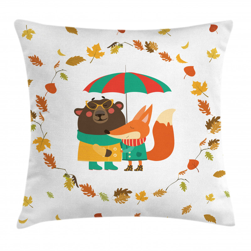 Autumn Fox and Bear Pillow Cover