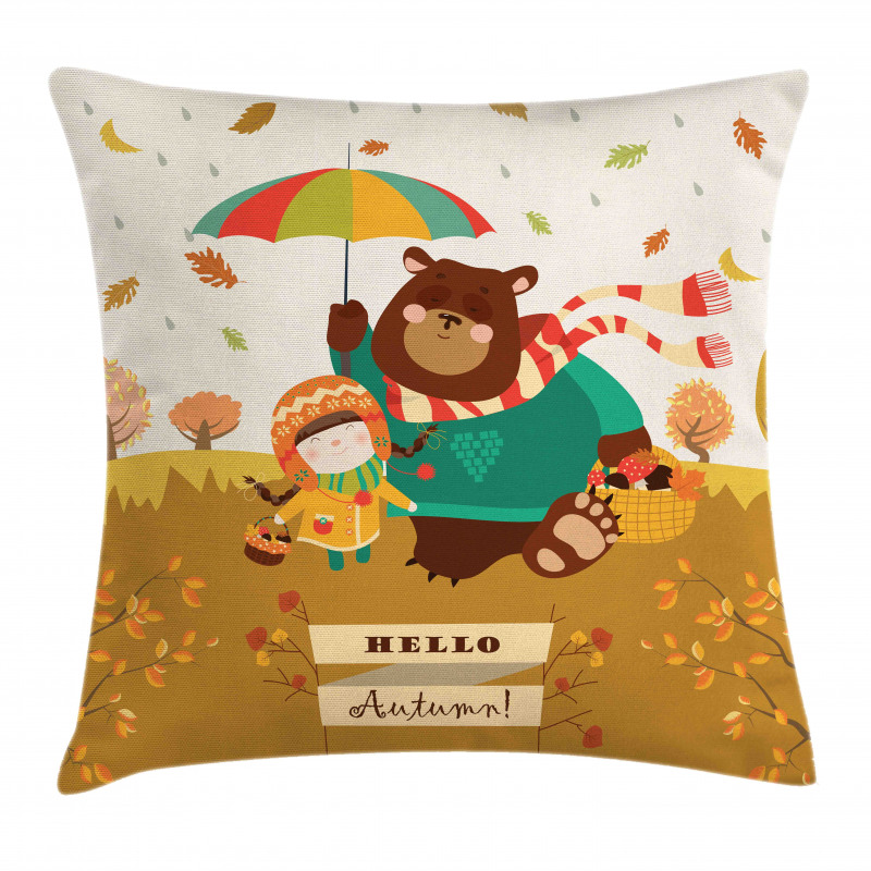 Hello Autumn Cartoon Pillow Cover