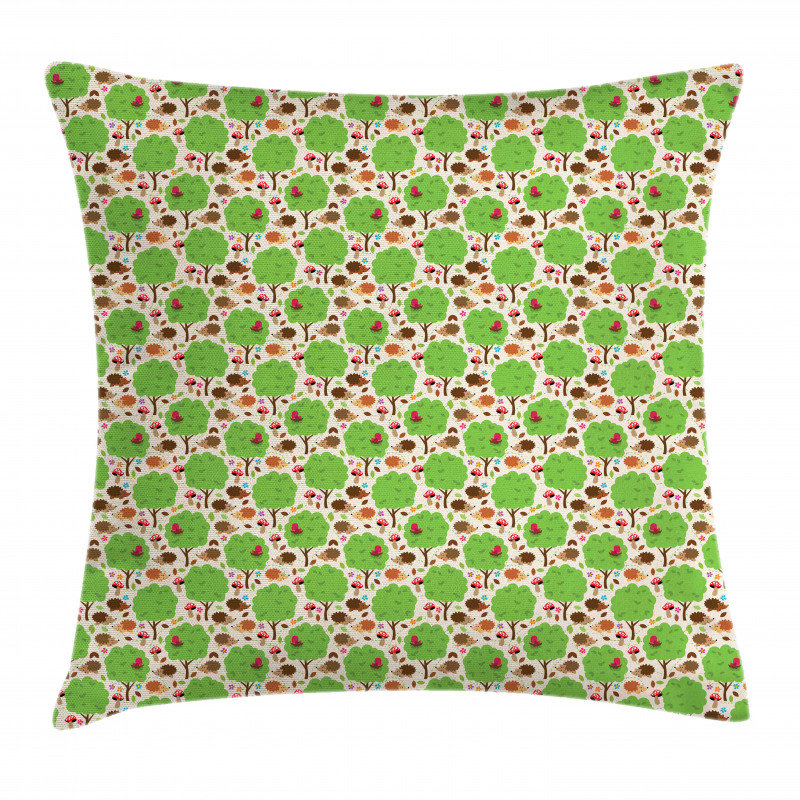 Hedgehogs and Trees Pillow Cover