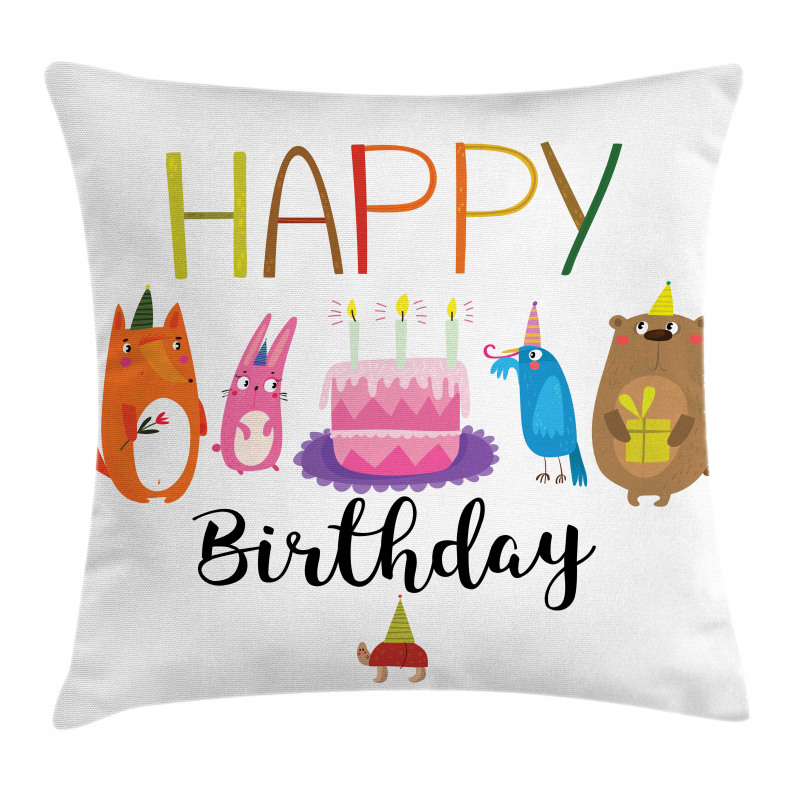 Cake Animal Friends Pillow Cover