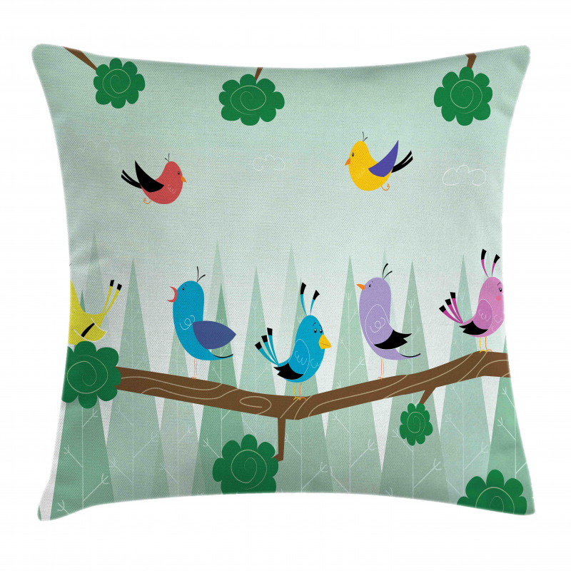 Birds on Branch Pillow Cover