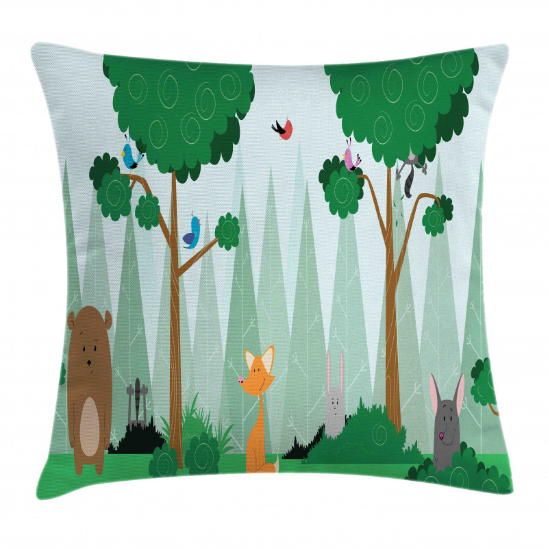 Woods Cartoon Pillow Cover