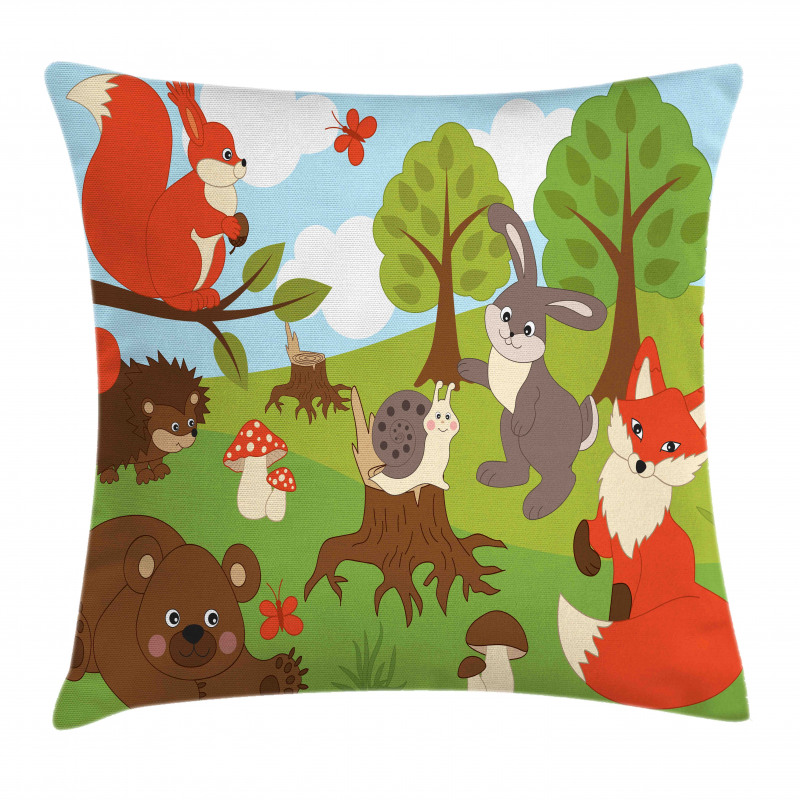 Woodland Fauna Pillow Cover