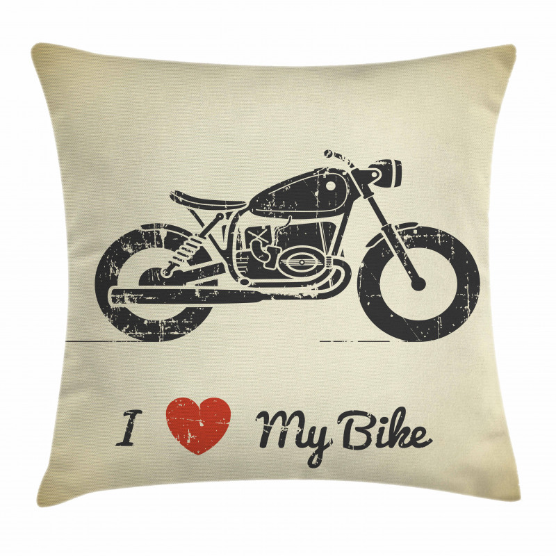 Grunge Flat Motorcycle Pillow Cover