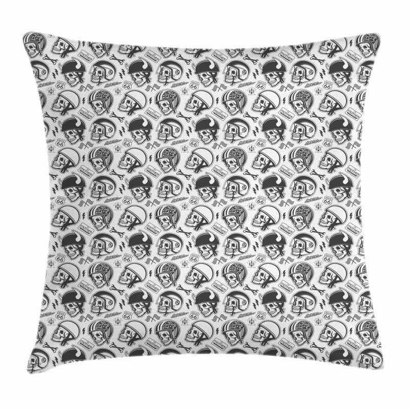 Rider Skull Pattern Pillow Cover