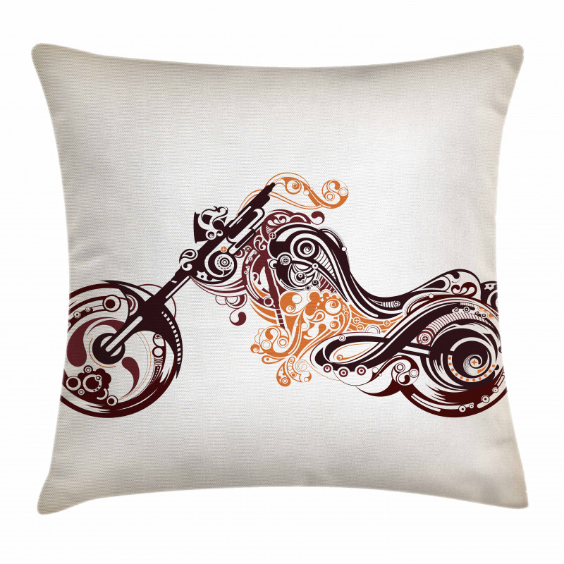 Curvy Floral Bike Pillow Cover