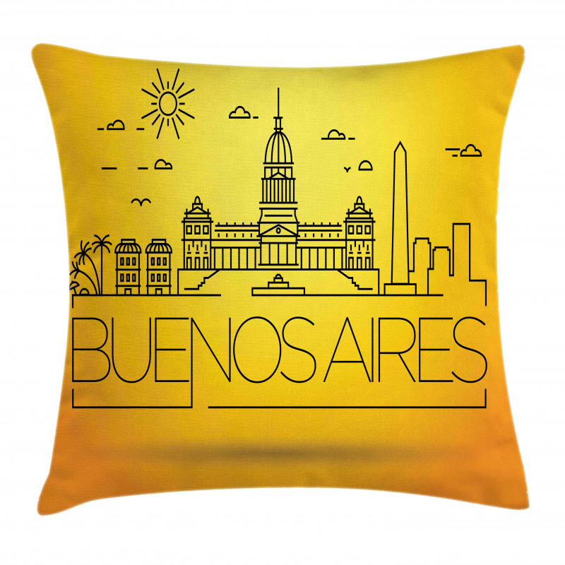 Buenos Aires Line Art Pillow Cover