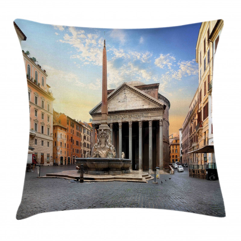 Pantheon Fountain in Rome Pillow Cover