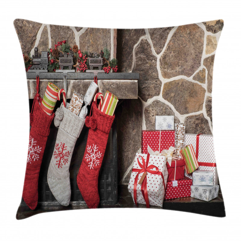 Stockings and Gift Boxes Pillow Cover