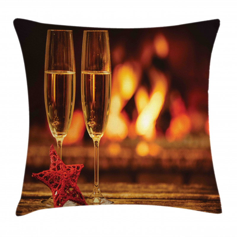 Romantic Champagne Glass Pillow Cover