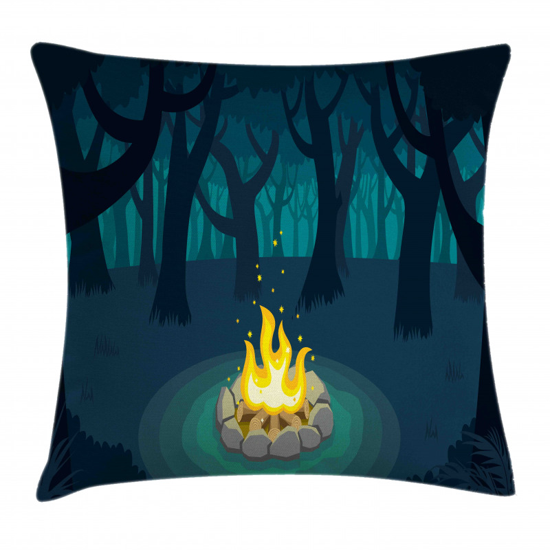 Campfire Woods Night Pillow Cover