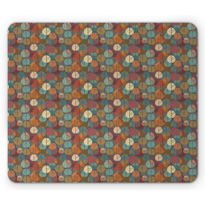 Colorful Round Leafs Mouse Pad