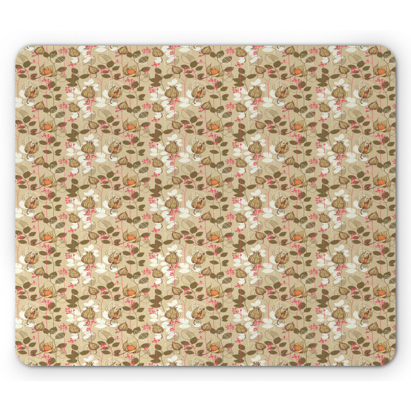 Vintage Look Leaves Mouse Pad