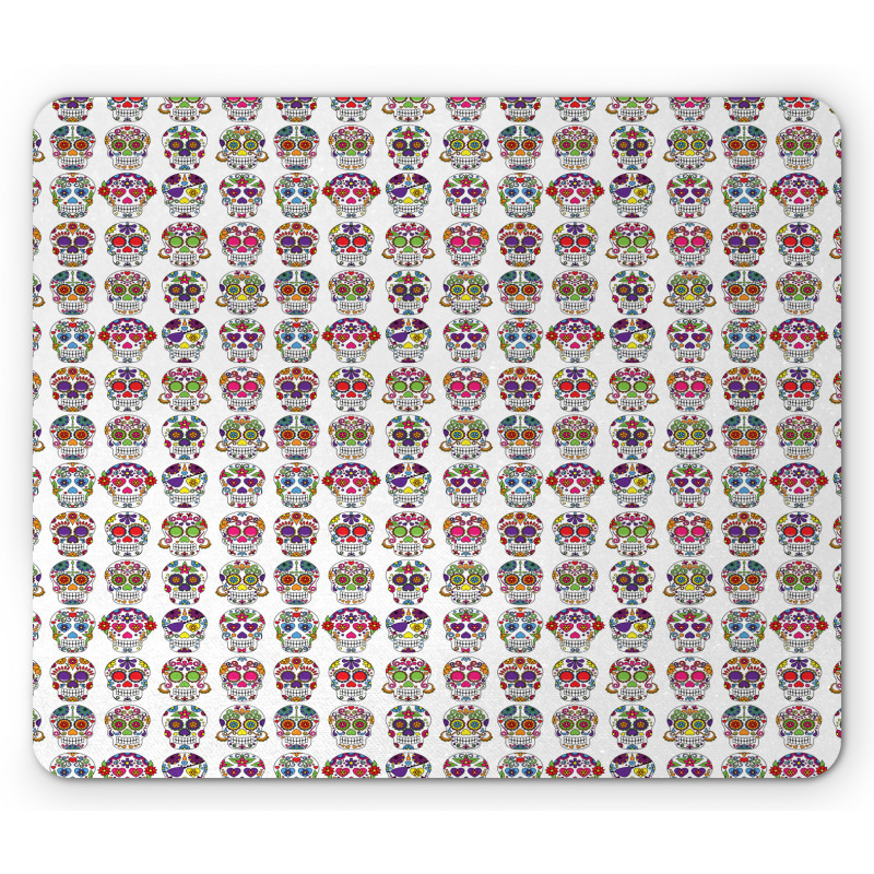Skulls with Flowers Mouse Pad