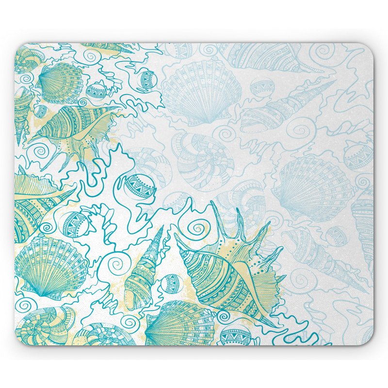 Repetitive Hand Drawn Shell Mouse Pad