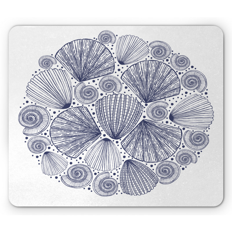 Snail and Sea Shells Art Mouse Pad