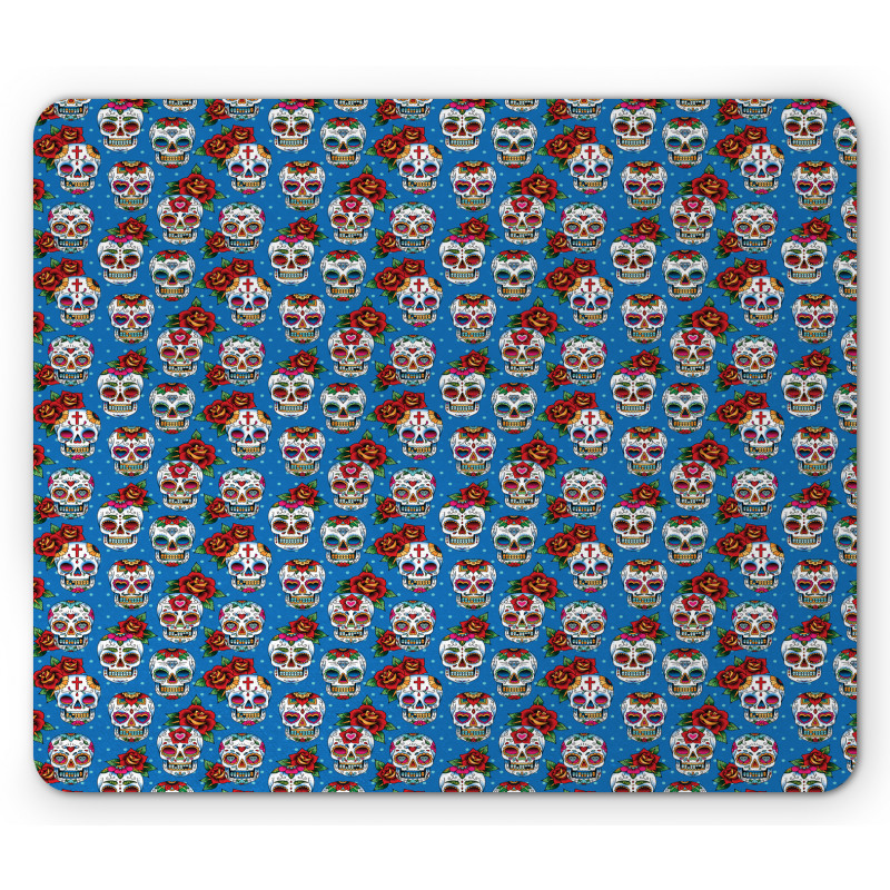 Floral Roses Skulls Mouse Pad