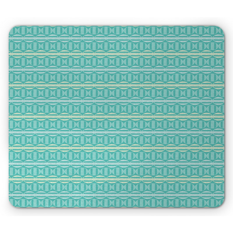 Striped Round Polka Dot Mouse Pad